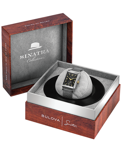 Bulova 98A261 Frank Sinatra My Way Quartz Black Textured Dial