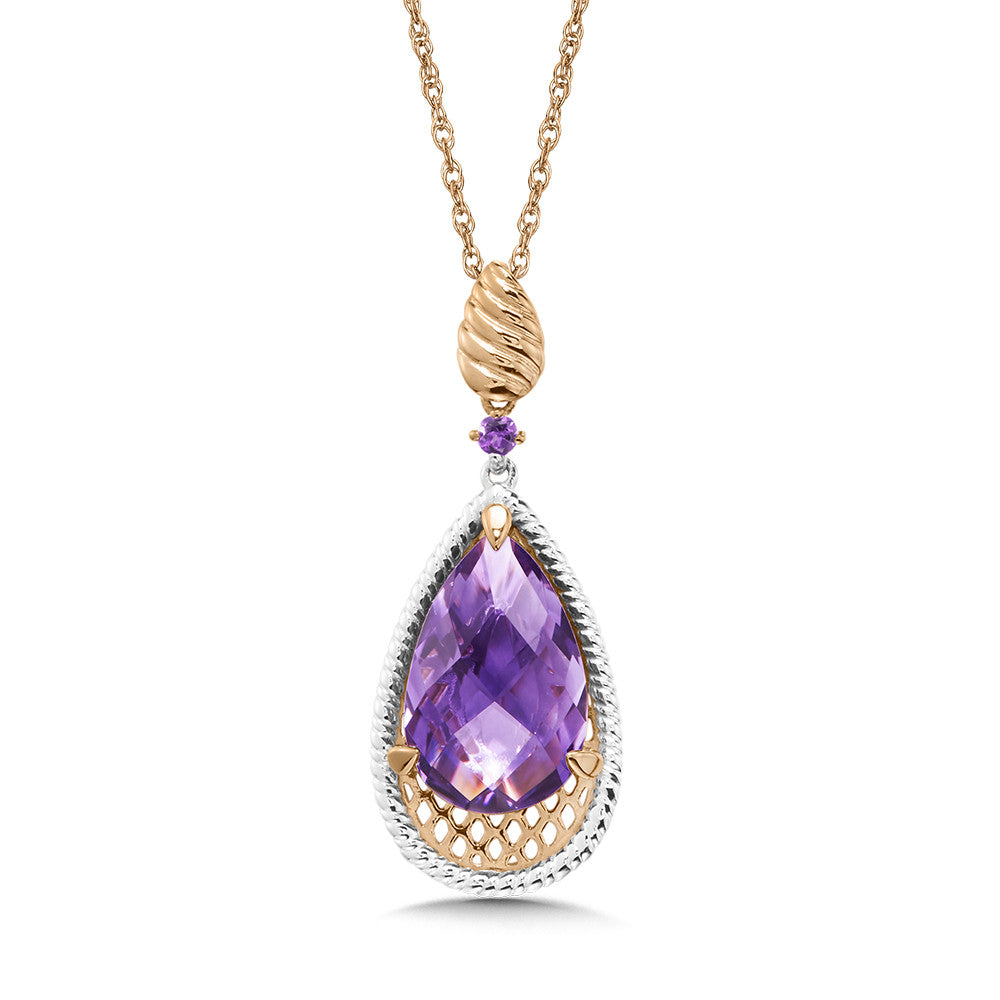 AMETHYST PENDANT IN 14K ROSE/WHITE GOLD CGP144PW-AM