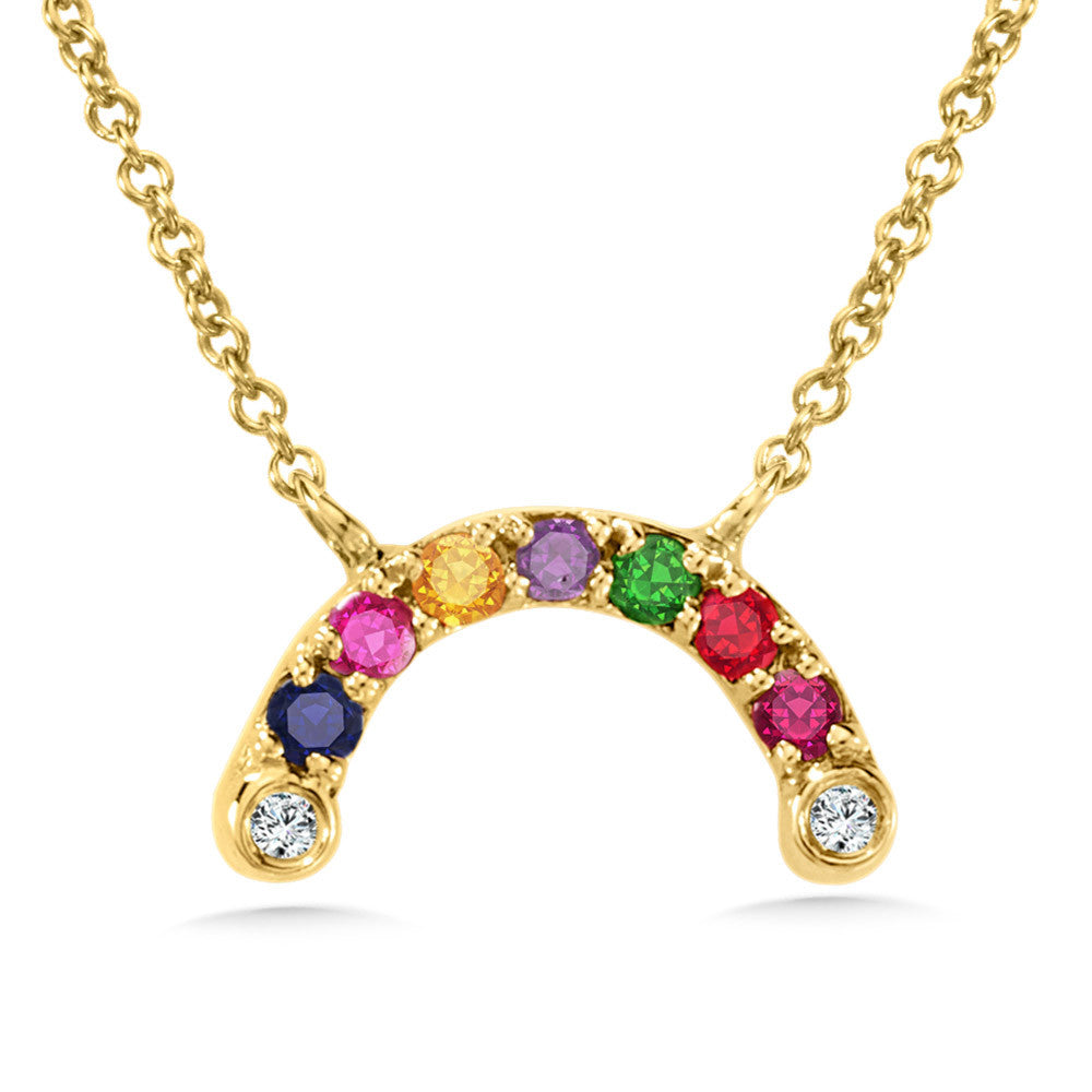 RAINBOW GEMSTONE NECKLACE CGP193Y-MIX