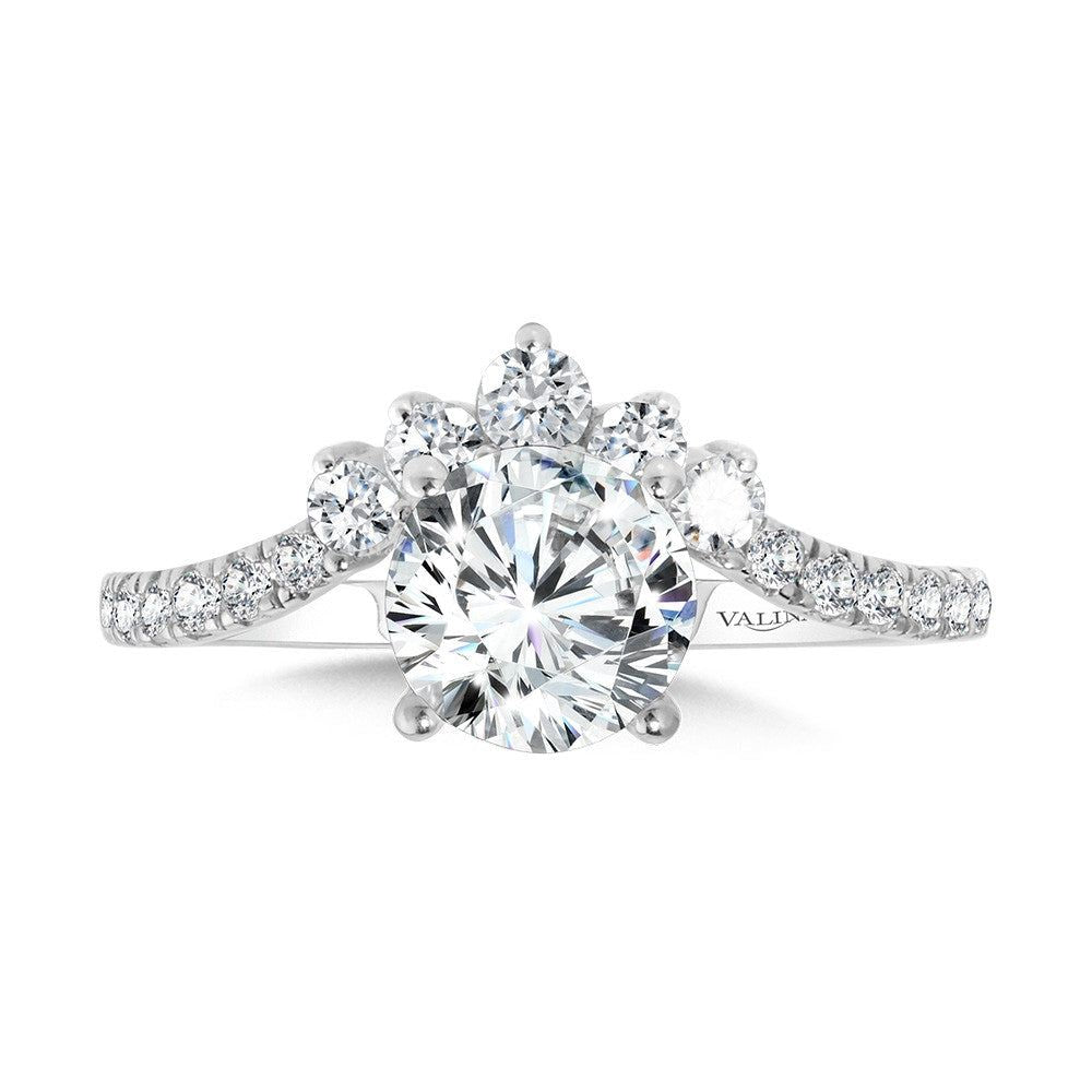 Valina Chevron-Shaped Hidden Halo Diamond Engagement Ring R2276W-SR