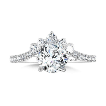 Valina Chevron-Shaped Hidden Halo Diamond Engagement Ring R2276W-SR