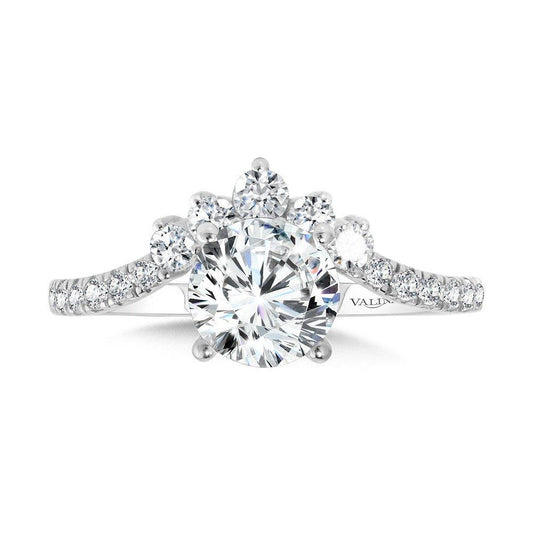Valina Chevron-Shaped Hidden Halo Diamond Engagement Ring R2276W-SR