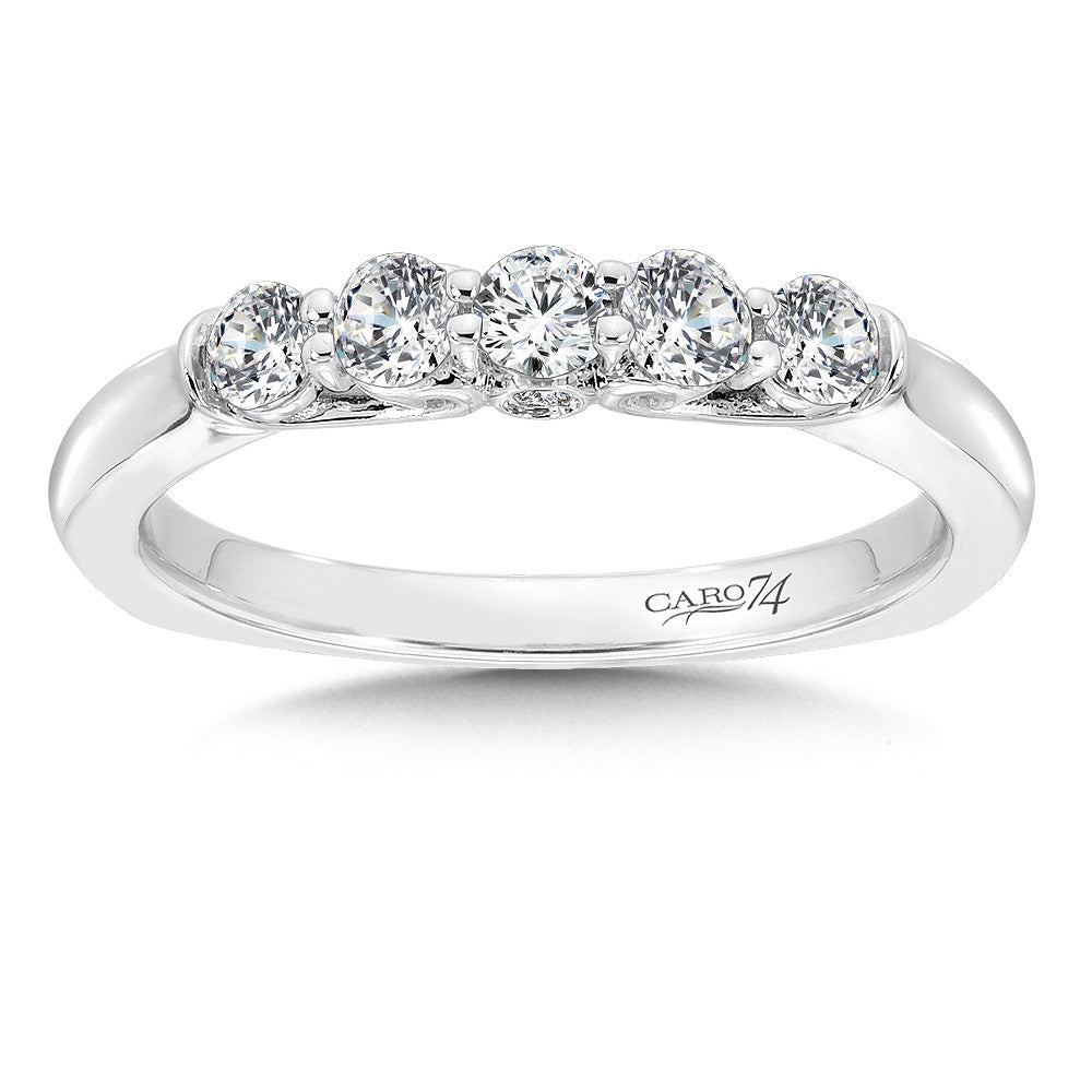 DIAMOND AND 14K WHITE GOLD WEDDING RING CR614BW