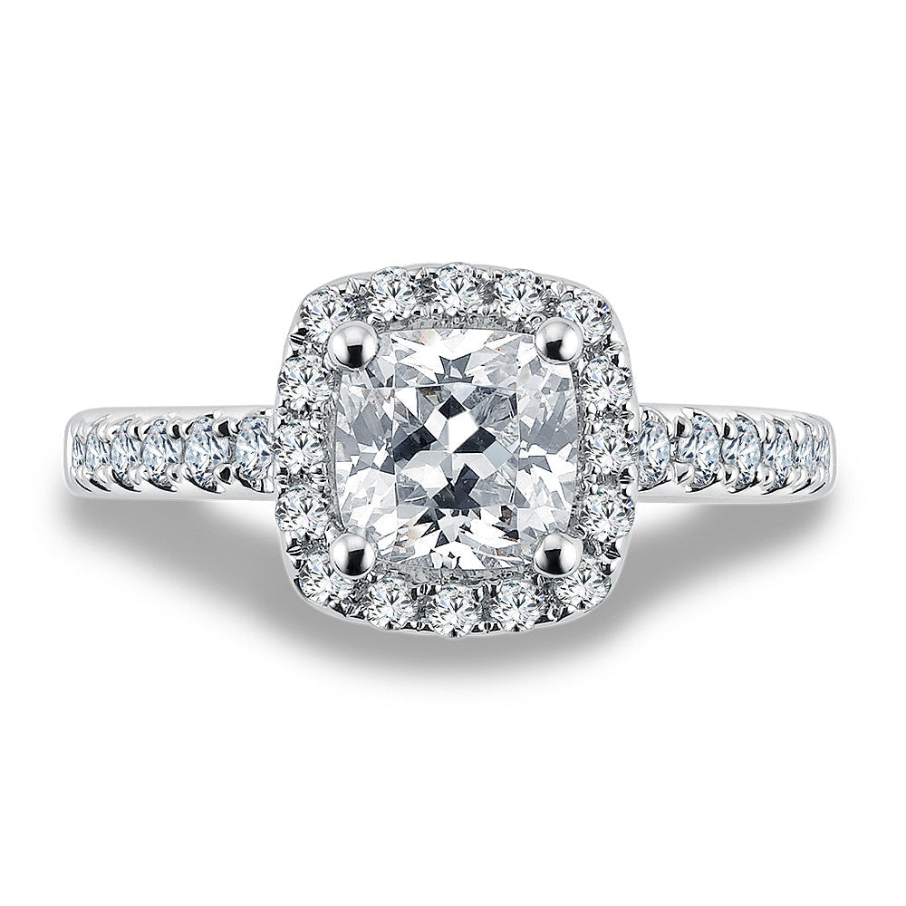 HALO ENGAGEMENT RING WITH CUSHION CENTER CR746W