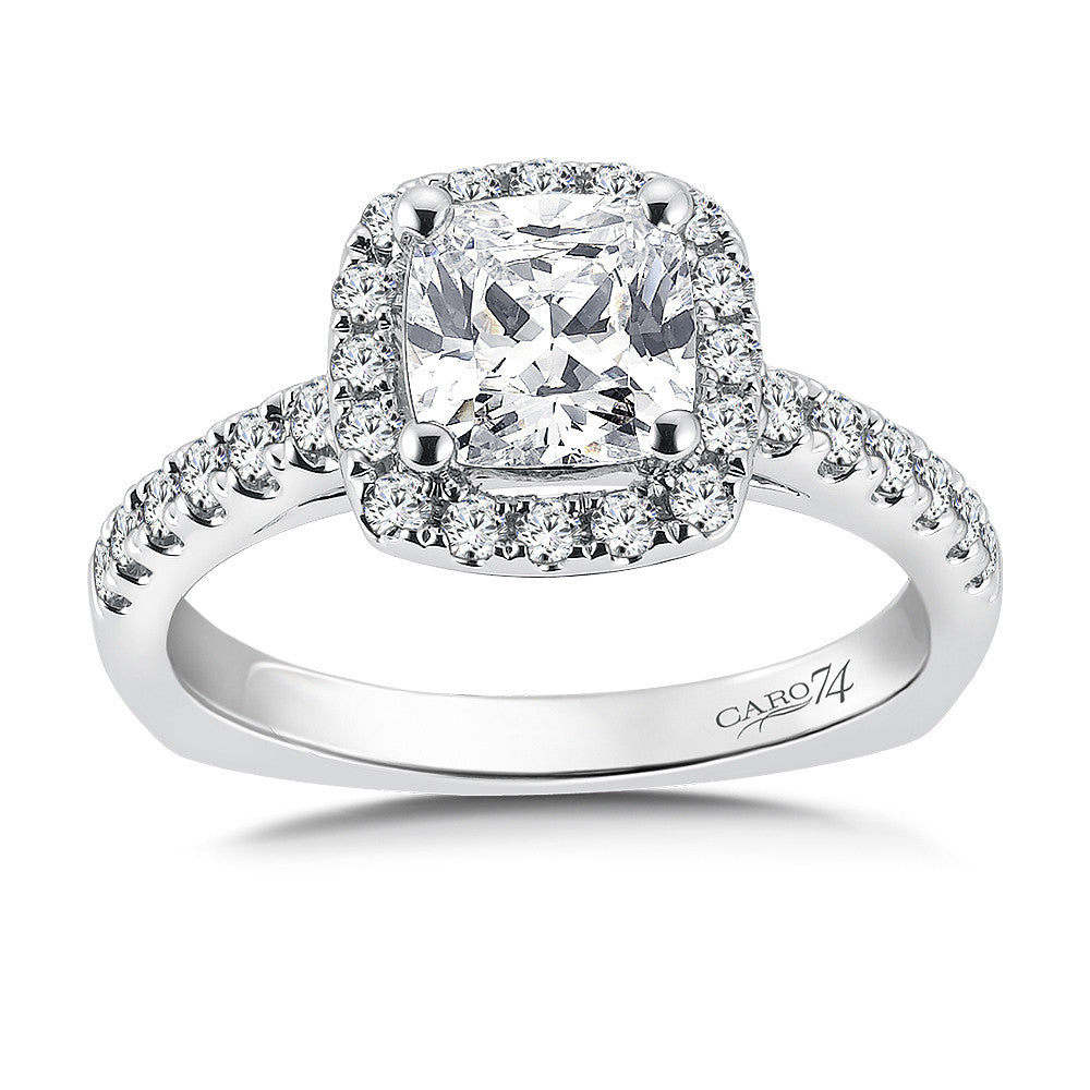 HALO ENGAGEMENT RING WITH CUSHION CENTER CR746W