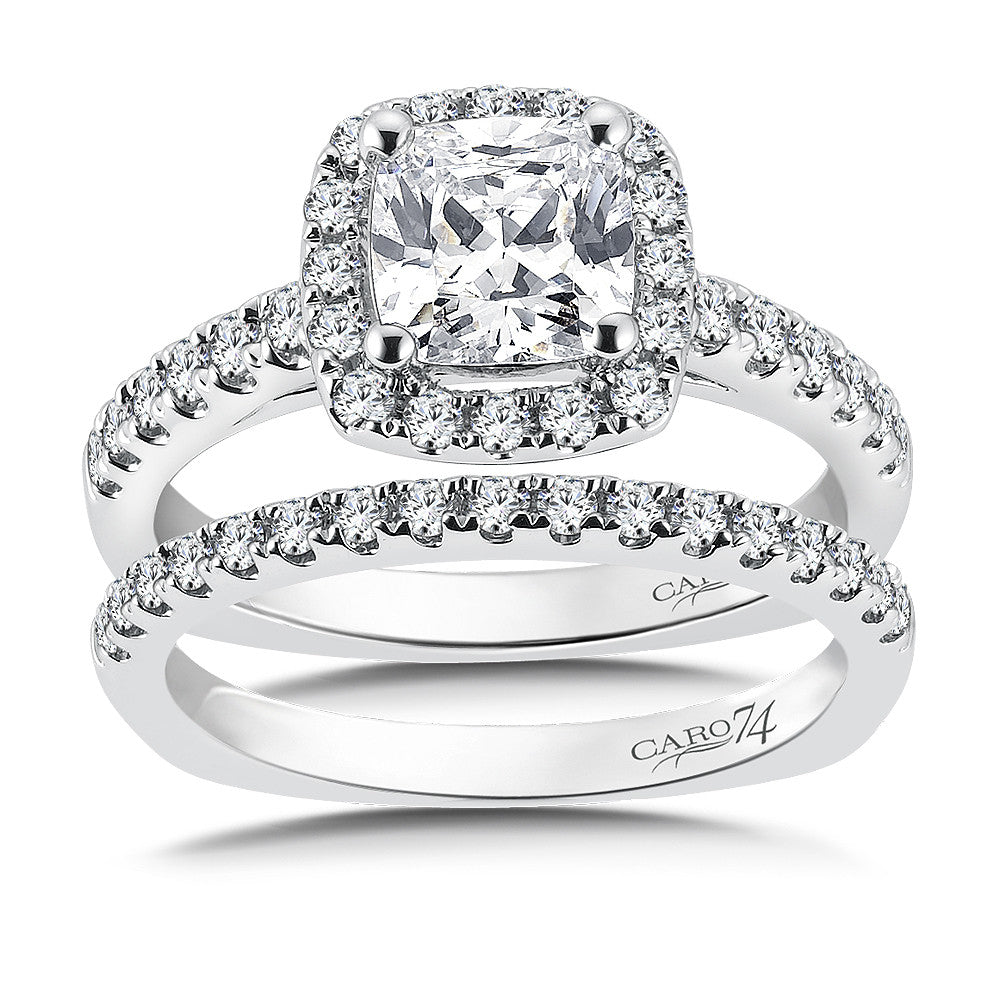 HALO ENGAGEMENT RING WITH CUSHION CENTER CR746W