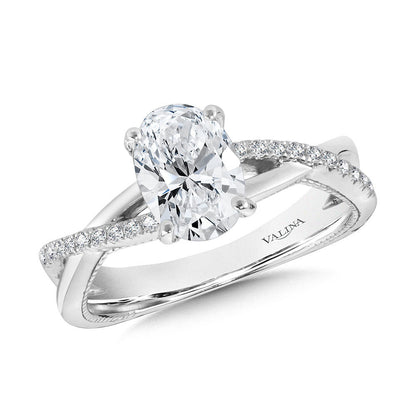 Valina Crisscross & Milgrain-Beaded Hidden Accents Diamond Engagement Ring R2234W