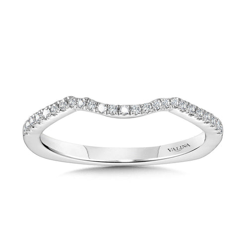 Curved Diamond Wedding Band R1102BW