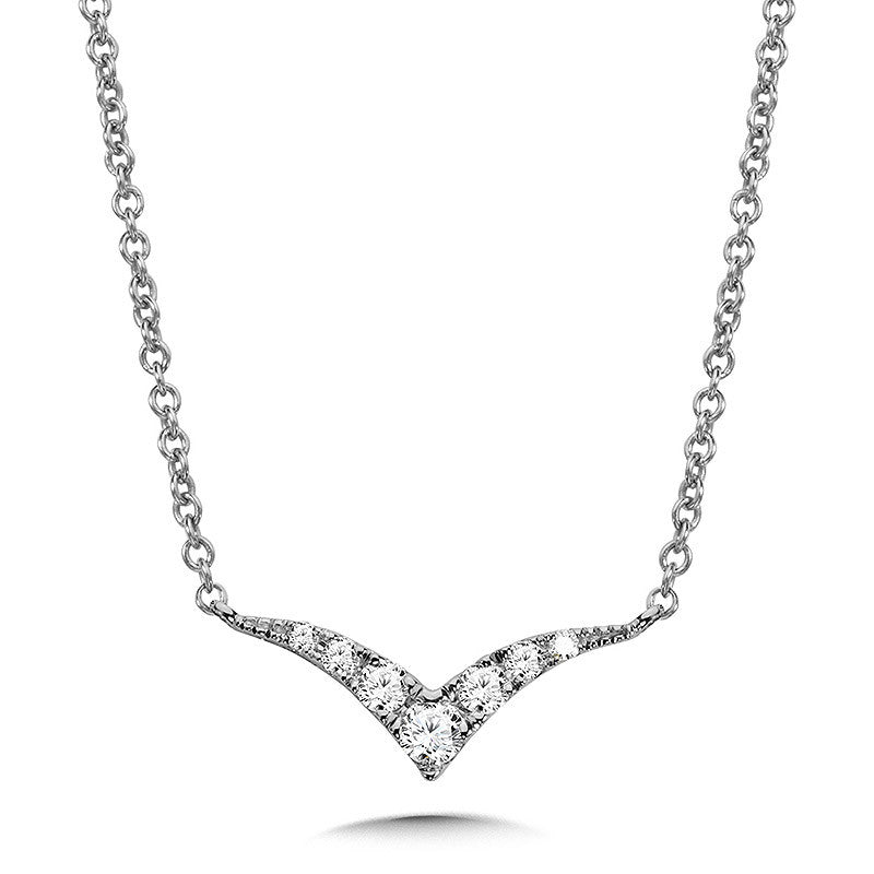 DELICATELY CURVED DIAMOND NECKLACE PDD3080-W