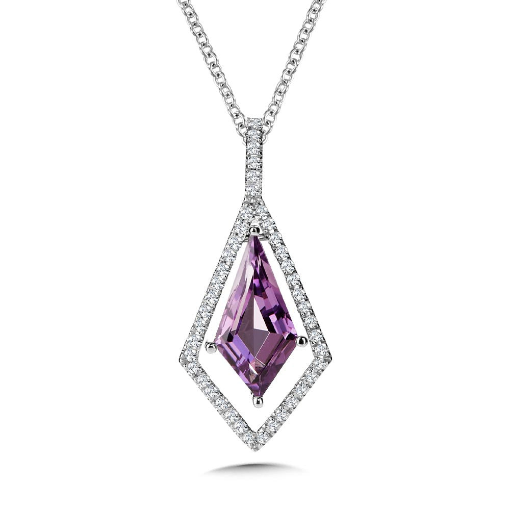 DIAMOND & AMETHYST KITE PENDANT CGP219W-DAM