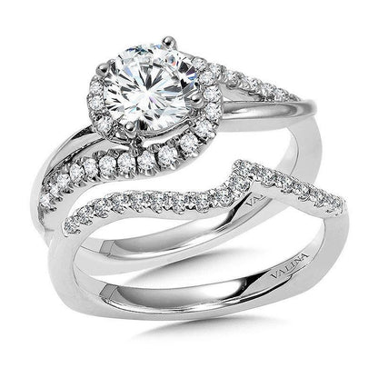 Valina Round Spiral Diamond Engagement Ring R1053W