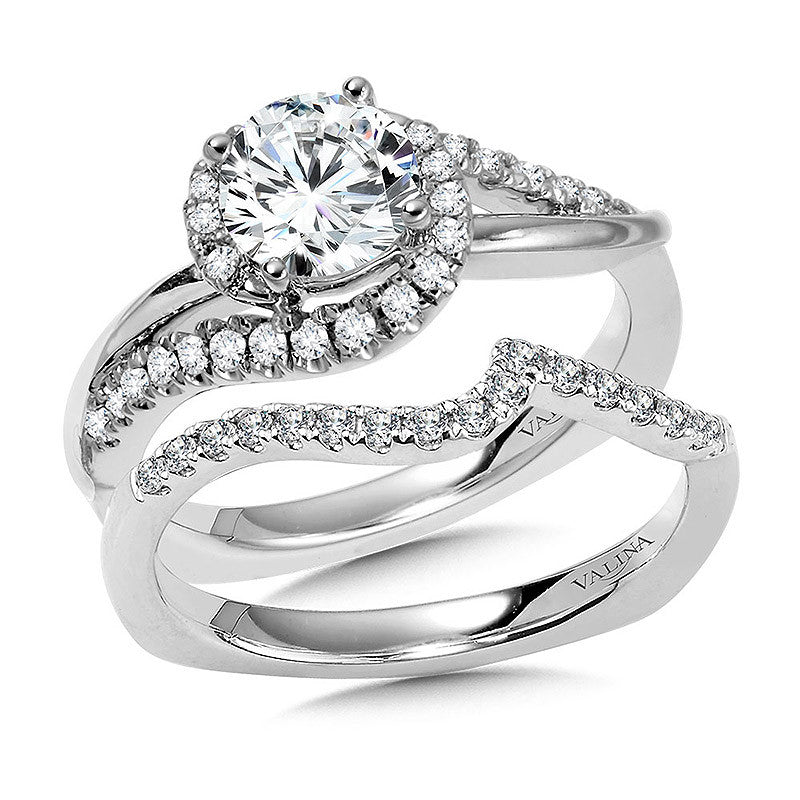 Valina Round Spiral Diamond Engagement Ring R1053W