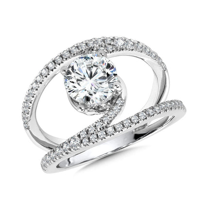 Valina Dramatic Split Shank & Hidden Halo Diamond Engagement Ring R2274W-SR