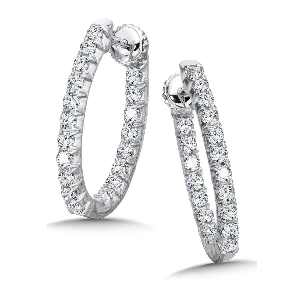 DIAMOND OVAL HOOP EARRINGS EDD2851-W