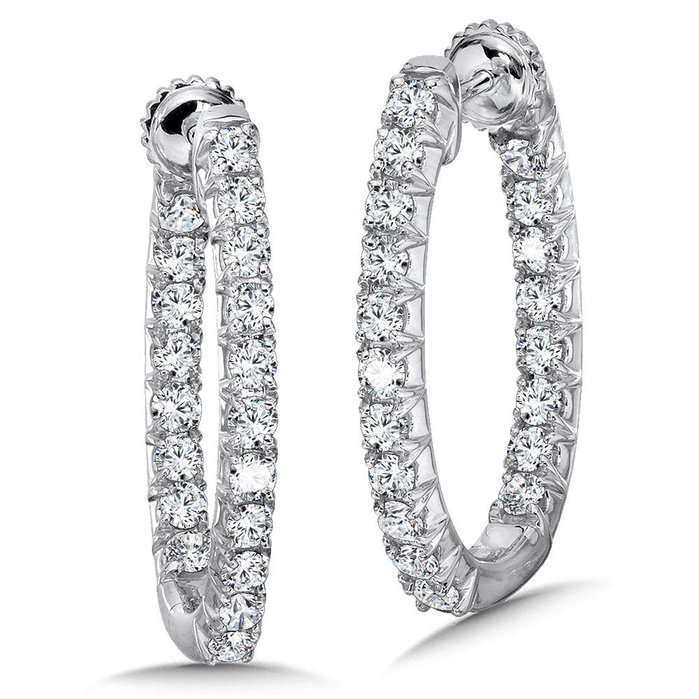 DIAMOND OVAL HOOP EARRINGS EDD2852-W