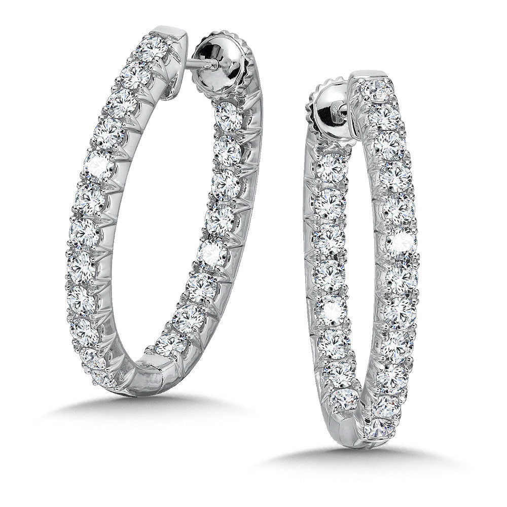 DIAMOND OVAL HOOP EARRINGS EDD2853-W