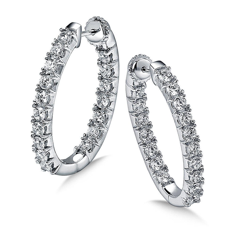 PAVE SET DIAMOND OVAL HOOPS EDD2854-W