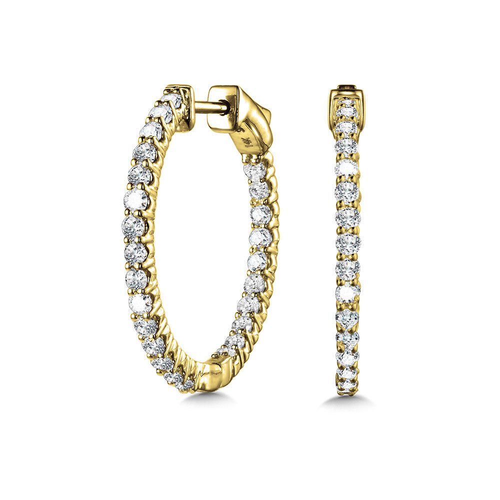 ROUND IN-OUT DIAMOND HOOP EARRINGS (1.00 CTW) EDD3300A-Y