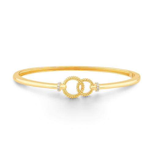 14K Gold & Diamond Interwoven Circle Bangle FB1013Y