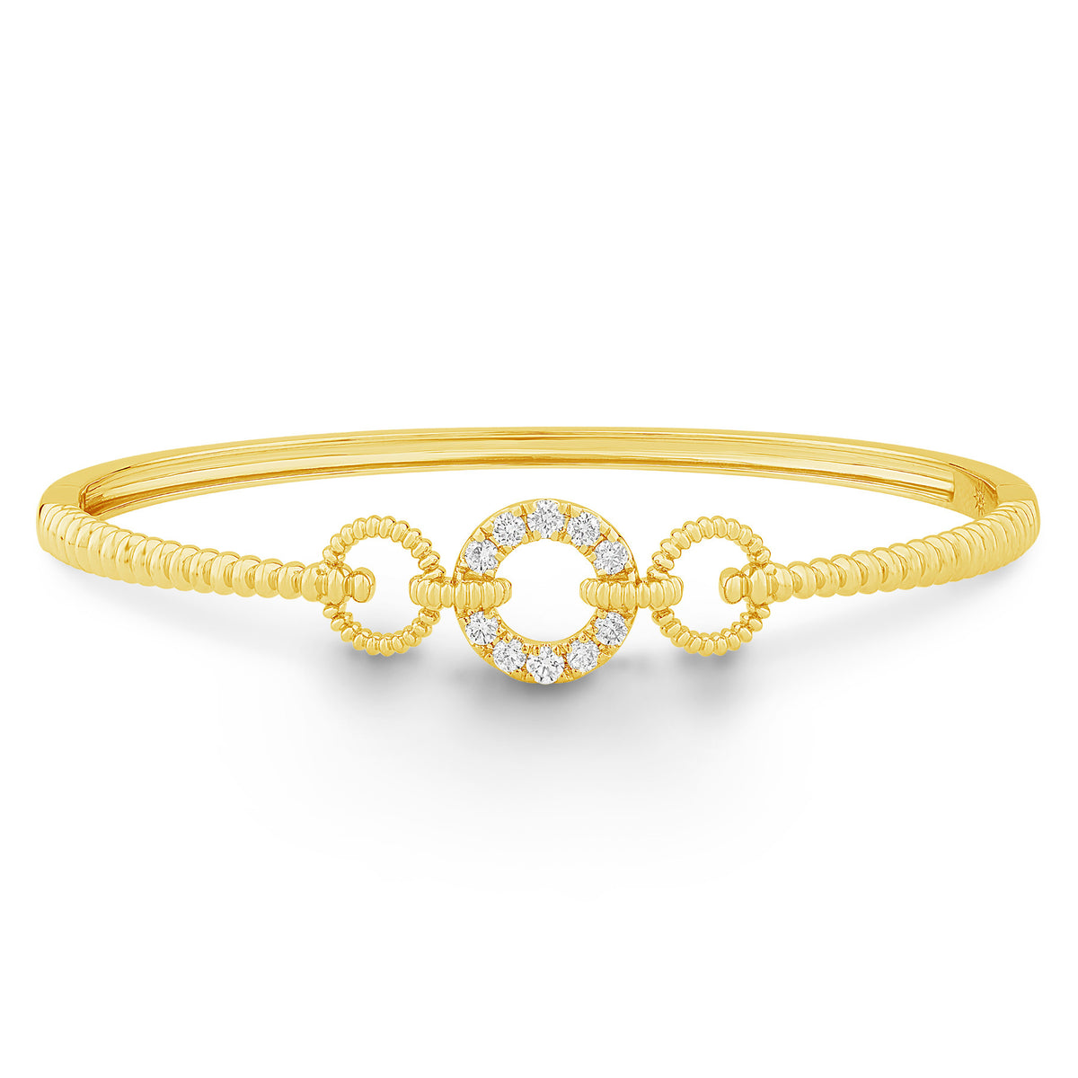 14K Gold & Diamond Link Bangle FB1014Y