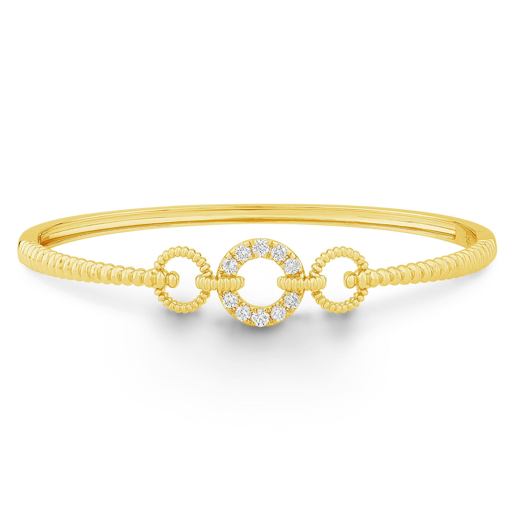 14K Gold & Diamond Link Bangle FB1014Y