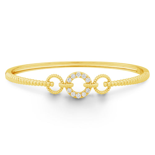 14K Gold & Diamond Link Bangle FB1014Y