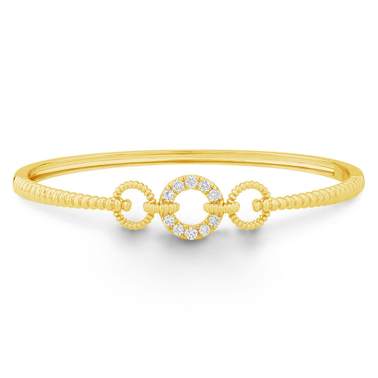 14K Gold & Diamond Link Bangle FB1014Y