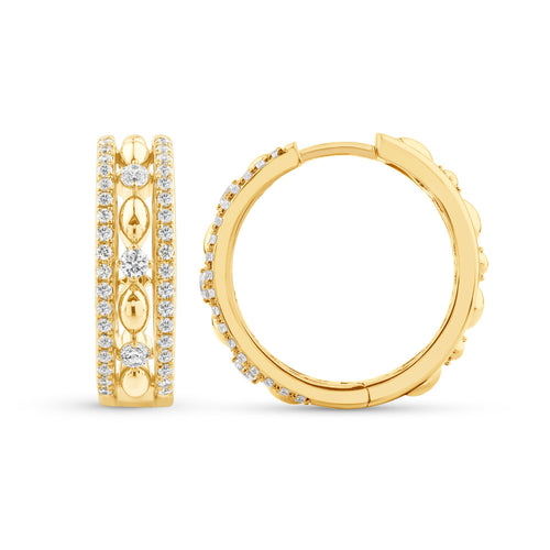 14K Gold & Diamond Odyssey Hoop Earrings FE1003