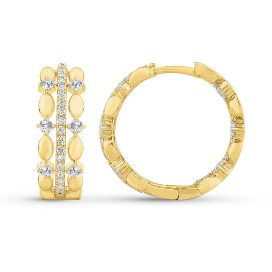 14K Gold & Diamond Odyssey Hoop Earrings FE1004Y
