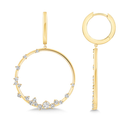 14K Gold & Diamond Druzy Drop Earrings FE1010Y