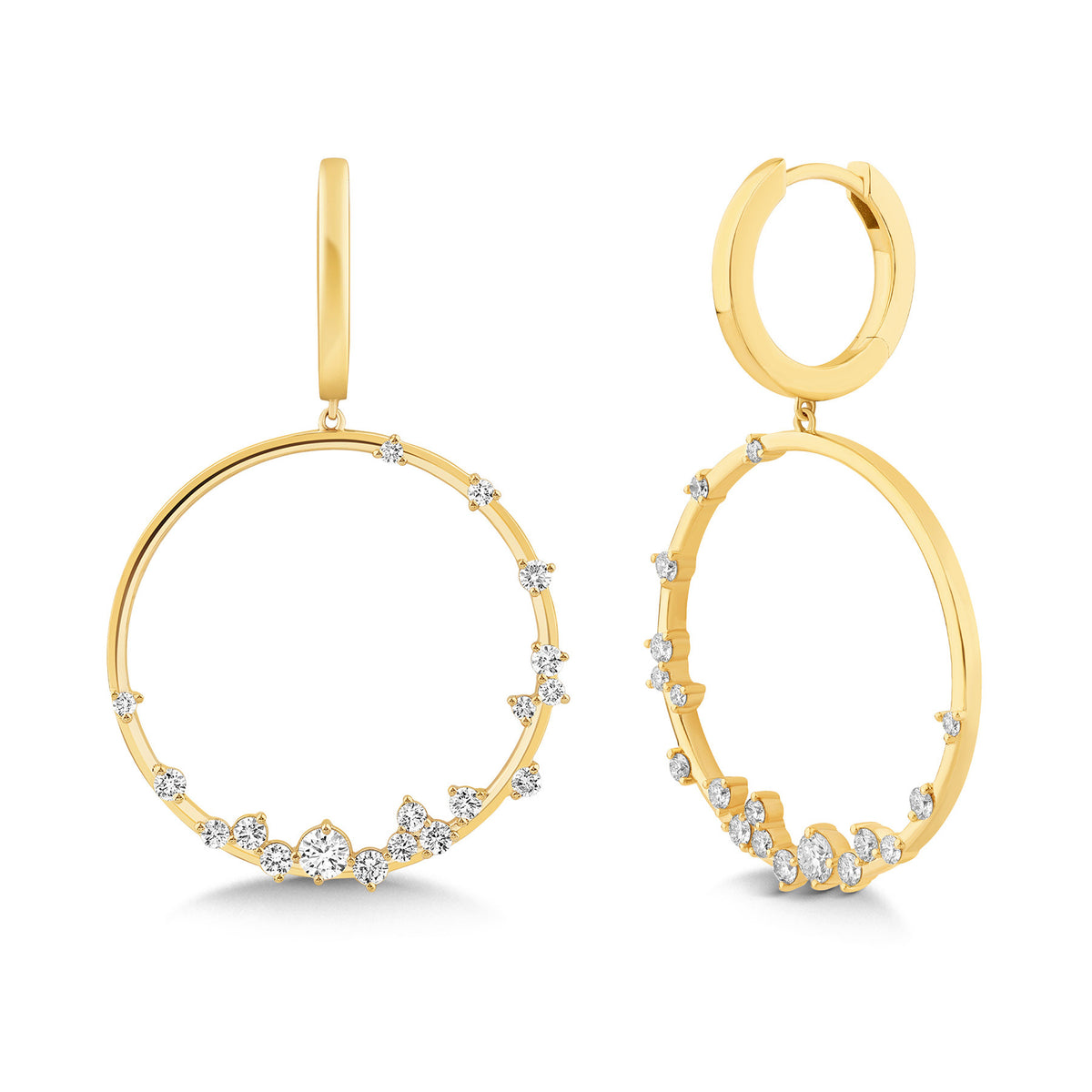 14K Gold & Diamond Druzy Drop Earrings FE1010Y