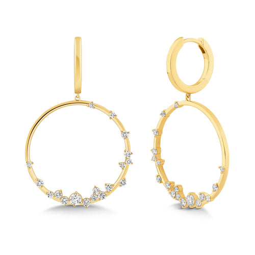 14K Gold & Diamond Druzy Drop Earrings FE1010Y