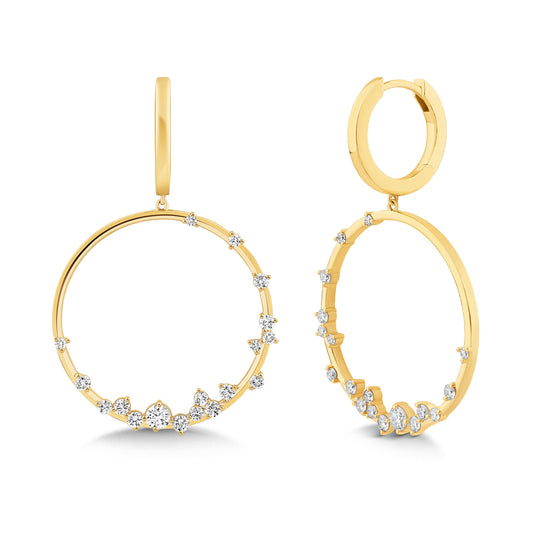 14K Gold & Diamond Druzy Drop Earrings FE1010Y