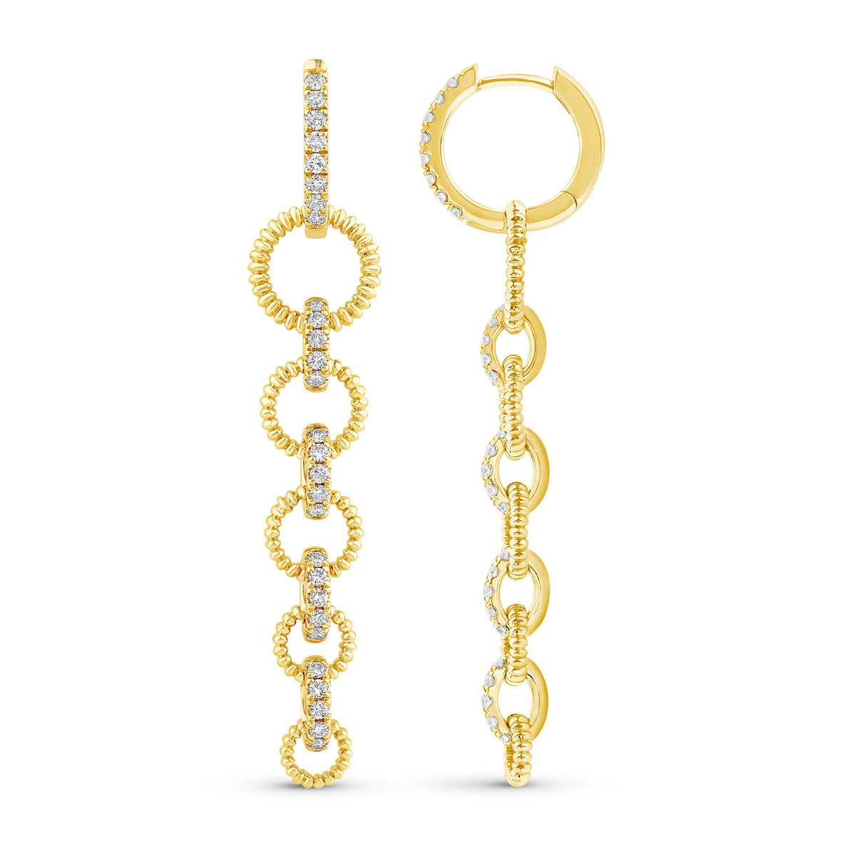 14K Gold & Diamond Dangling Link Earrings FE1013Y