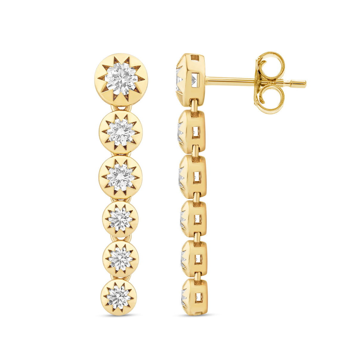 14K Gold & Diamond Stellaris Graduated Earrings FE1019Y