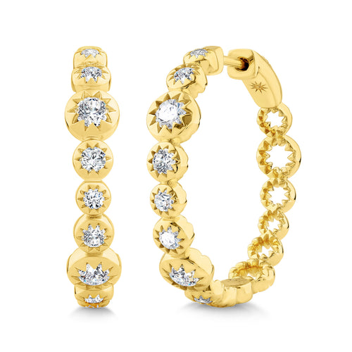 14K Gold & Diamond Stellaris Hoop Earrings FE1020Y