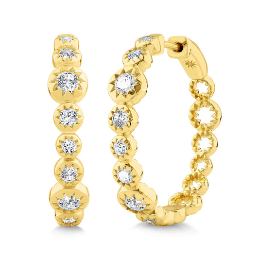 14K Gold & Diamond Stellaris Hoop Earrings FE1020Y