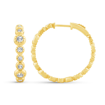 14K Gold & Diamond Stellaris Hoop Earrings FE1020Y