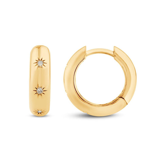 14K Gold & Diamond Stellaris Hoop Earrings FE1027Y
