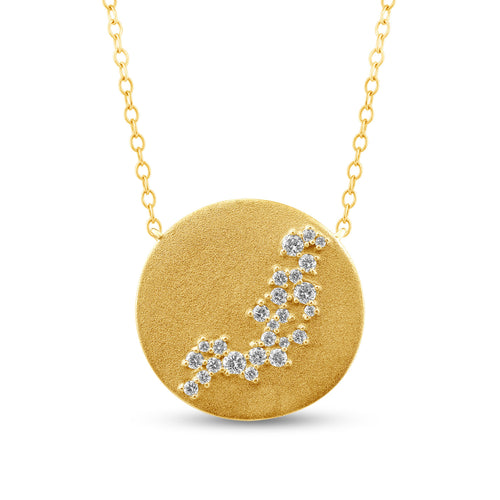 14K Gold & Scattered Diamond Druzy Pendant FN1004Y