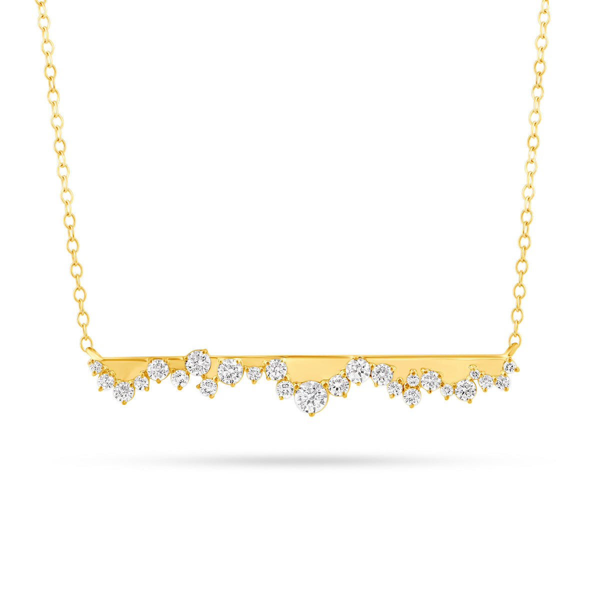 14K Gold & Diamond Druzy Bar Pendant FN1006Y