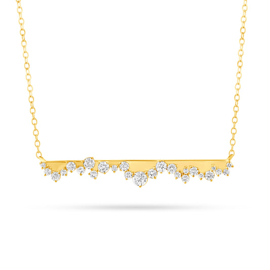 14K Gold & Diamond Druzy Bar Pendant FN1006Y