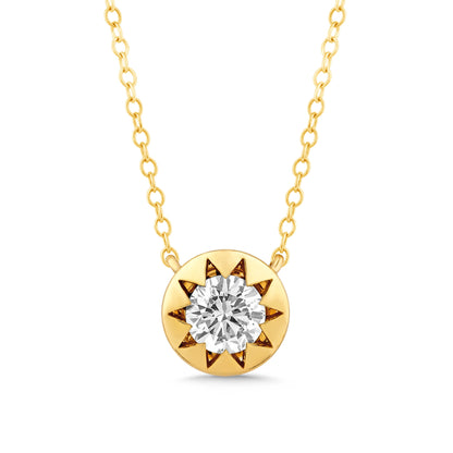 14K Gold & Diamond Stellaris Solitaire Pendant FN1008Y