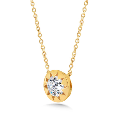 14K Gold & Diamond Stellaris Solitaire Pendant FN1008Y