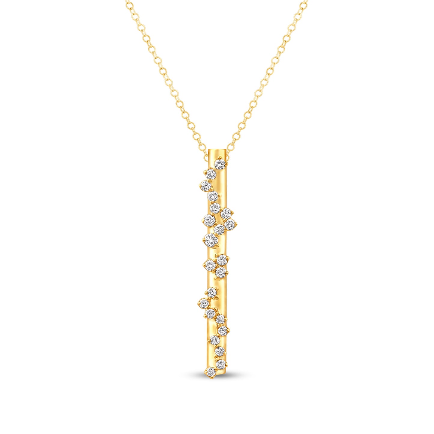 14K Gold & Diamond Druzy Bar Pendant FP1001Y