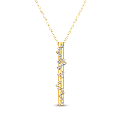 14K Gold & Diamond Druzy Bar Pendant FP1001Y