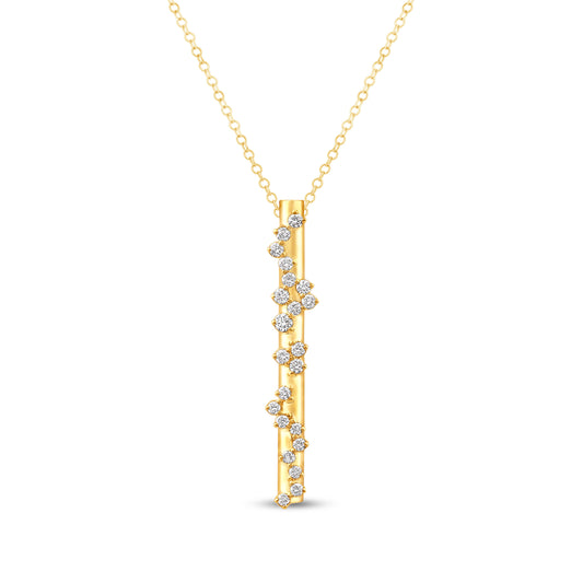 14K Gold & Diamond Druzy Bar Pendant FP1001Y