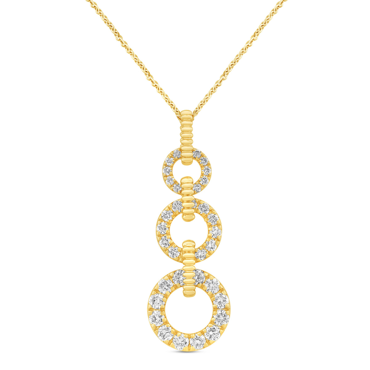 14K Gold & Diamond Graduated Link Pendant FP1004Y