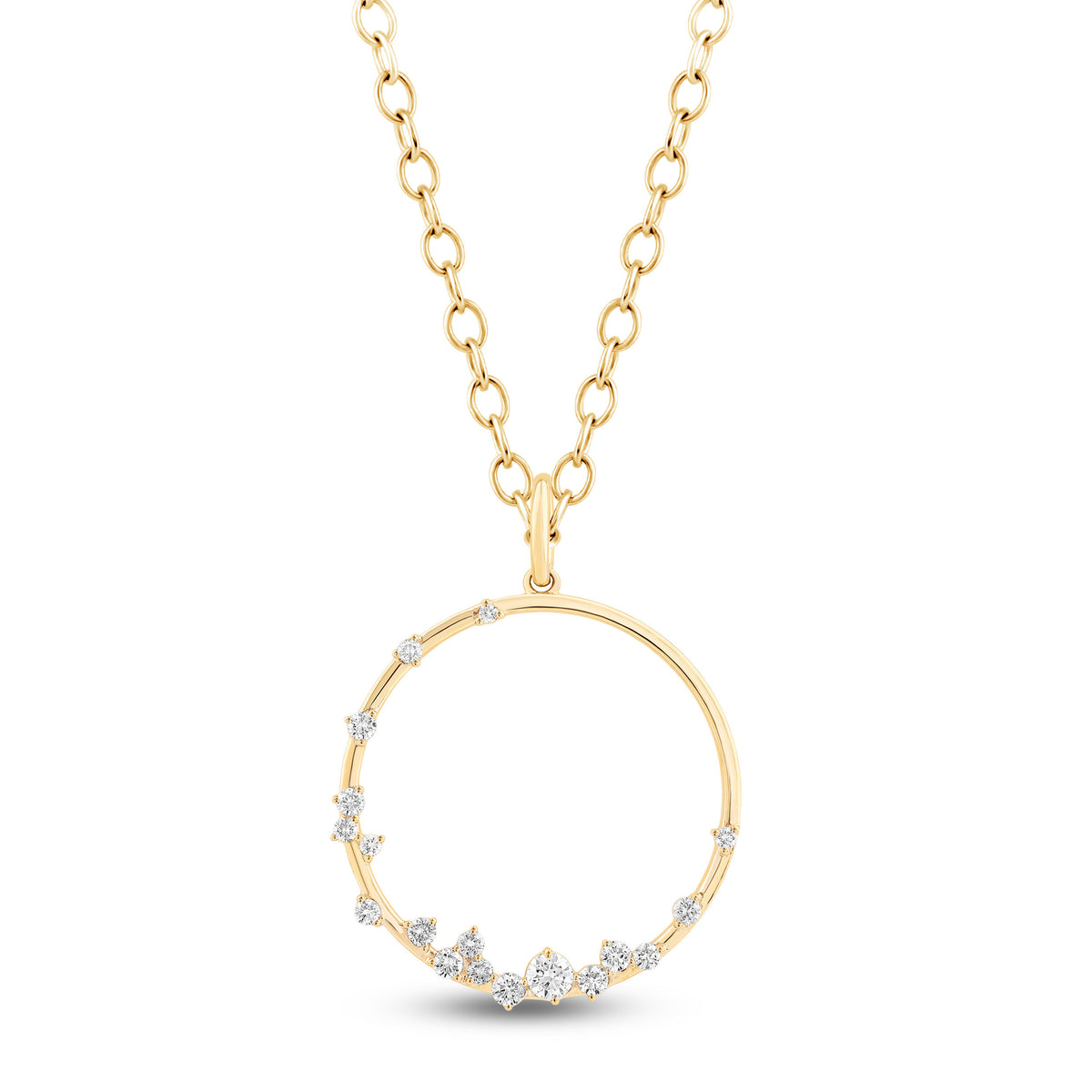 14K Gold & Diamond Druzy Circle Pendant FP1005Y
