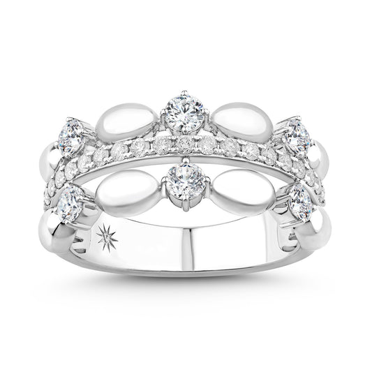 14K White Gold & Diamond Odyssey Split-Shank Ring FR1004W